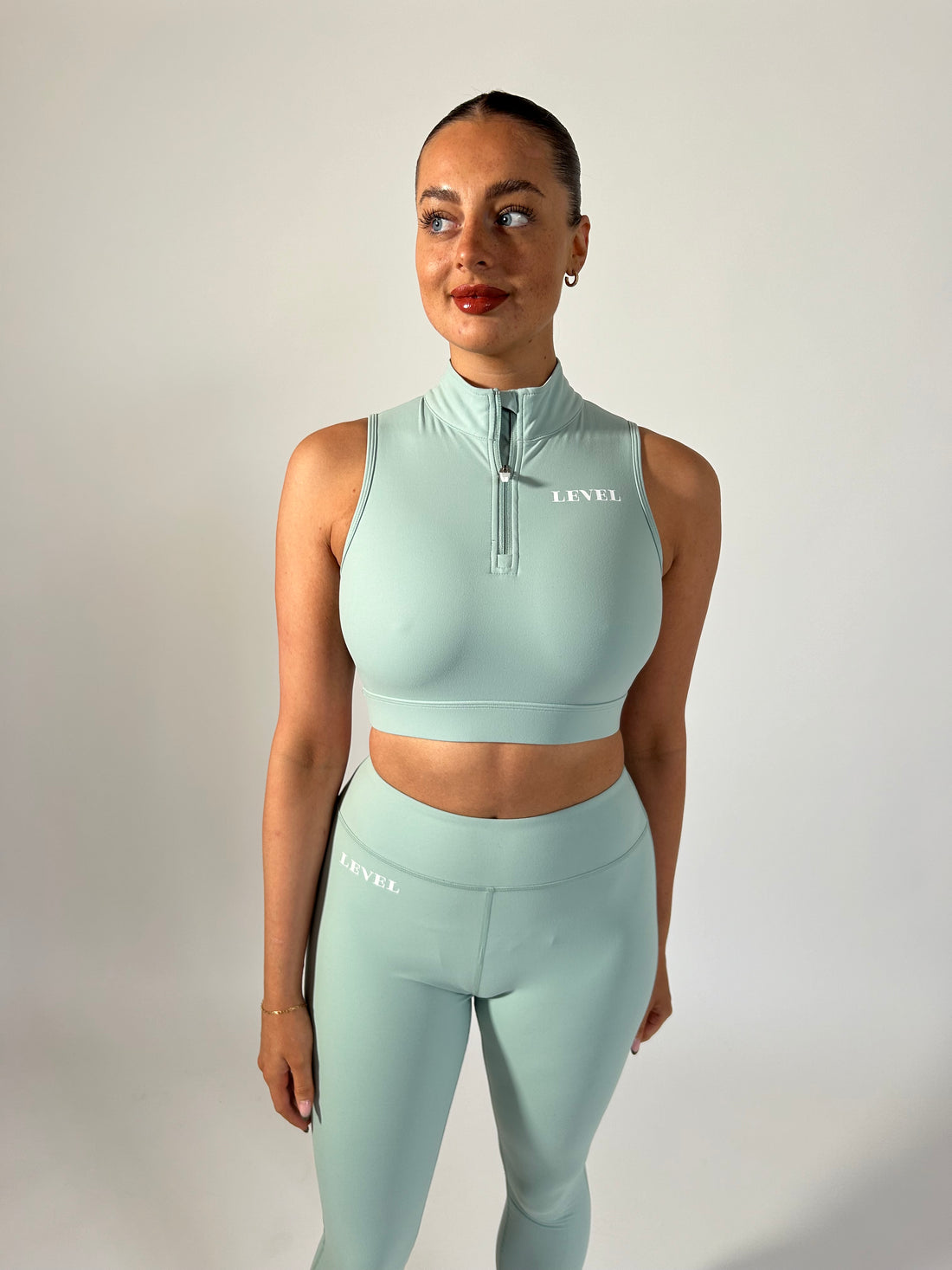 Mint Zip Crop top