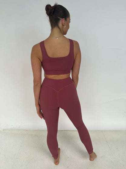 Burgundy Basic Leggings