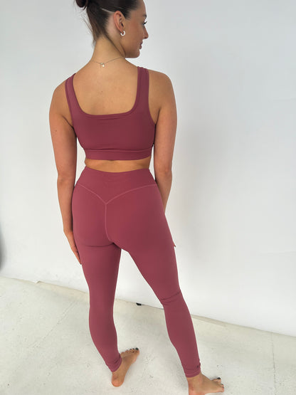 Burgundy Basic Leggings